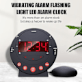 Miniatyrbild 2 av 5: Extra högt vibrerande väckarklocka med sängvibrator för tunga sovare sovrum[C]