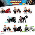 Miniatyrbillede 1 af 5: 8 stk. Ghost Rider Byggeklodser Actionfigurer Sæt Børn Fans Samlet Minifigurer Samleobjekter Legetøj Gave