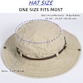 Miniatyrbild 4 av 5: Vikbar Solhatt Safarihatt för Män Anti UV Utomhus Bergsklättring Resehatt Fiskarhatt Hinkhatt，Khaki  (C)
