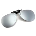 Miniatyrbillede 1 af 2: Clip-on Aviator Solbriller Pilot Briller Sølv Spejlglas sølv I6(FCC)