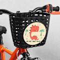 Miniatyrbild 5 av 5: Barncykelkorg för pojke flicka främre cykelstyren vattentät korg med fästrem tonåring liten cykelkorg (C) Orange with stickers