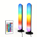 Miniatyrbild 1 av 5: 2-pack LED-remsor - Avancerad RGB Smart-belysning med musiksynkronisering - 24-knappars fjärrkontroll - Atmosfärisk bakgrundsbelysning för TV och mångsidig skrivbordslampa