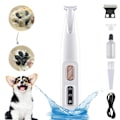 Miniatyrbillede 1 af 5: Stille Hunde-Klippeklipper, Vandafvisende, Genopladelig Potetrimmer til Kæledyr med LED-Lys, Dobbelt Blad, Til Langt og Krøllet Kæledyrs Hår