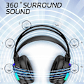 Miniatyrbillede 5 af 5: Gaming Headset 7.1 Stereo Surround Bass Headset Computer Gaming Console Med Mikrofon Rgb Headset