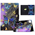 Miniatyrbilde 1 av 5: Etui i PU-lær med mønster F for iPad Pro 11 (2018) / (2020) / iPad Air 11 (2024) / Air (2020) / (2022) Multicolor Golden Butterflies