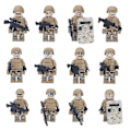Miniatyrbild 1 av 5: 12 st Minifigur Soldater Block med Olika Kläder, Rustning, Män, Actionfigurer för Barn M8019 Höjd 4,5 cm / 1,8 tum