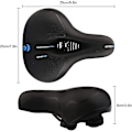 Miniatyrbild 2 av 5: Cykelsadel, Gelskumfylld Gelsadel, Ergonomisk Ihålig Dubbelfjäder Gelsadel Utformad Med Bakre Reflekterande Remsa, Bekväm Cykelsadel