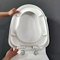 Miniatyrbillede 4 af 4: Toiletbrætslåg Hængsler Robust Montering Fast Samling til Badeværelser Hjem (C)