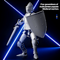 Miniatyrbild 4 av 5: Dummy 13 Robot Actionfigur i rustning, T13 Femte generationens medeltida riddare med vapen och sköldar, helkroppsaktivitetsrobot, magnetisk spelfigur