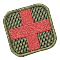 Miniatyrbillede 3 af 5: 50 x 50mm Krog & Løkke Medic Førstehjælp Røde Kors Patch Tan (C)