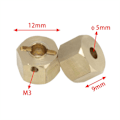 Pikkukuva 5 / 5: 4x Pyörän Hex Hub -adapterit SCX10 CC01 WRAITH 90027 90034 1/12 RC-autoon 9mm (C)