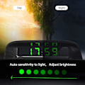 Miniatyrbillede 4 af 5: Bils ure med natdisplay termometer Auto Intern Stick-on Digital ur Solcelled 24-timers bilur