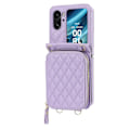 Miniatyrbilde 2 av 5: Kortholderveske med rombisk tekstur for OPPO Find N2 Flip Purple