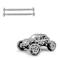 Miniatyrbild 5 av 5: 2 st metall bakre dogbone drivaxel Qwj03 för Xinlehong Q901 Q902 Q903 9130 9136 9137 1/16 Rc bil S[C]