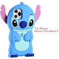 Miniatyrbild 2 av 5: Mobilfodral för iPhone 12 Pro Max, Lilo & Stitch Söt 3D Cartoon Unik Mjuk Silikon Djurfigur Stötskyddande Skydd för Pojkar Flickor Barn Presenter