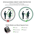 Miniatyrbild 5 av 5: RFID-blocker plånbokshållare i läder - Mini plånbok med blixtlås för kvinnor och män (Rosa)