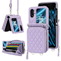 Miniatyrbilde 1 av 5: Kortholderveske med rombisk tekstur for OPPO Find N2 Flip Purple