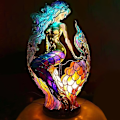 Miniatyrbilde 3 av 5: Dyr Bordlampe Farget Glass Farget Nattelys Retro Skrivebordslamper Julegave[C] Owl 15cm