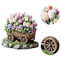 Miniatyrbild 3 av 4: 2D Blomstervagnsdekoration Platt Skrivbordsdekoration för Bokhylla Studiebord (C)