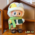 Miniatyrbild 2 av 5: /RYI/Labubu 17cm Hängsmycke Blind Box Hängsmycke Bärbara Dockkläder med Hatt Dekorativt Set (C)
