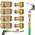 Miniatyrbillede 3 af 5: 2 Sæt Hårdt Brugte Messing Have Slange Hurtigkoblinger, Hurtige Vand Slangeforbindelser Lækage-Udsatte 3/4 Tråd Fittings, Holdbare, Rustfrie