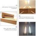 Miniatyrbilde 5 av 5: Tre Rektangulær Lysbase, Tre LED-Visningsbase Sockel Lys Lampe Stativ For Akryl, Krystall, Nig[C]