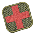 Miniatyrbillede 4 af 5: 50 x 50mm Krog & Løkke Medic Førstehjælp Røde Kors Patch Tan (C)