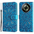 Miniatyrbillede 1 af 5: Læderpung Beskyttelsesetui til Realme 11 Pro 5G/11 Pro+ 5G med Solsikke-tryk, Flip Stand Multicolor, Blue Style A