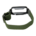 Miniatyrbilde 4 av 5: Flettet Loop-reim for Mi Band 7 Pro Justerbar Elastisk Nylon Loop Armbånd med Beskyttende Ramme OD Grønn Bånd Svart Etui[C]