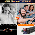 Miniatyrbild 4 av 5: QuantumX Spelheadset - Kristallklart Brusreducerande Mikrofon, Upplevelserik Djup Bas Stereo Ljud - Perfekt för PS4, PS5, Xbox One, Switch, PC