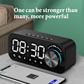 Miniatyrbild 3 av 5: Digital Radioväckarklocka med Bluetooth-högtalare, LED-display och spegelyta för skrivbord