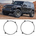 Miniatyrbild 2 av 4: 2st 7in Strålkastar Monteringsfäste Ring Lamphållare Passar för Jeep Wrangler TJ 07-18 (FCC)