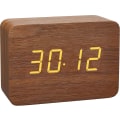 Miniatyrbild 2 av 5: Tfa Dostmann Design Funkväckarklocka i trälook Clocco, 60.2549.08, Plast, Brun/orange[C]