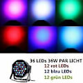 Miniatyrbillede 3 af 5: Enkelt Spotlight36 LED Spotlights, PAR Spotlights, Discolys, DJ Strobe Lys, Scene Belysning, Lampe, RBG Mixer, 36W, DMX Indgang/Udgang Enkelt Spotlight