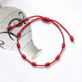 Miniatyrbild 2 av 5: 2x Iögonfallande Kabbalah Armband 7 Knutar Rött Snöre Armband Med Önskekort (C)