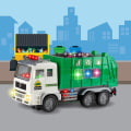 Miniatyrbild 4 av 5: Leksakssopbil för barn med 4D-ljus och ljud - Batteridriven automatisk krock-och-kör-bil - Renhållningsbilsdekaler