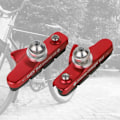 Miniatyrbilde 3 av 5: Vei-sykkel C Bremsesko Klosser 55mm Aluminium Bremsesko Rød
