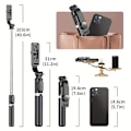 Miniatyrbillede 5 af 5: 40 Tommer Trækbart Alt-i-Én Smartphone Stativ - 360° Rotation, Trådløs Fjernbetjening, Kompakt Design