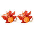Miniatyrbillede 2 af 5: 2 stk. Innovative Serviettholder Simulerings Servietring til Halloween Thanksgiving Hjem Dekoration Maple Pumpkin[C]