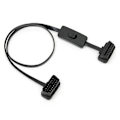 Miniatyrbillede 1 af 5: OBD2 Han til Hun Retvinklet Diagnostisk Forlængerkabel 60CM med Strømbryder OBD Switch Kabel Black