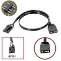 Miniatyrbilde 4 av 5: Svart kabeladapter for Corsairs QL LL120 ICUE RGB til ARGB sømløs tilkobling