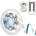 Miniatyrbild 1 av 5: 3m Batteridrivna LED-slingor med Fjärrkontroll, LED-slingor Vattentäta, 8 Lägen, Dimbar, Timer, Självhäftande (Kallvitt) (C)