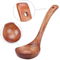 Miniatyrbillede 3 af 5: Suppeske i træ, naturlig træ suppeske, grødsked, 24 cm længde I6(FCC)