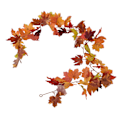 Miniatyrbillede 2 af 5: Dekorativ Kunstig Løn Garland Efterårsblad Garland Dekoration Thanksgiving Halloween Falsk Løn VineTo Blad Løn Blad 7 Blad Loop[C]