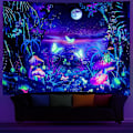 Miniatyrbild 2 av 5: UV-Reaktiv Fjärilsestetisk Väggbonad Galaxy Måne Rymd Väggbonad Sovrum Vardagsrum Väggbonad