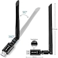 Miniatyrbild 3 av 5: Realtek RTL8812BU USB WiFi-adapter, Dual Band AC1300 för PC, Multi-Systemkompatibilitet, Hög Gain-antenn för förbättrad nätverkstäckning (Antenn (C)