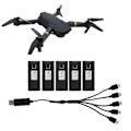 Miniatyrbild 4 av 5: Dronetillbehör 5 st Drone Litiumbatteri 3.7V 1800mah Fjärrstyrd Flygmodell Tillbehör med Laddningskabel Black