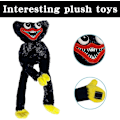 Miniatyrbild 3 av 5: Poppy Playtime Huggy Wuggy Plysch, korvmonster Plyschskräckdocka Läskig och Rolig Plyschdocka Spela Semesterdekoration Födelsedagspresent (svart)