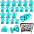 Miniatyrbillede 1 af 5: 40 stk. Magiske Hårruller Inkluderer 20 stk. Store Silikone Krøllere og 20 stk. Små Silikone Krøllere (Lys Cyan) Lys Cyan - (C)