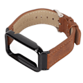 Miniatyrbilde 3 av 5: PU-Lærklokkearmbånd Vanntett Utbyttbar Klokkearmbånd med Svart Rustfritt Stålhus for Mi Band 7 Pro Brun[C]